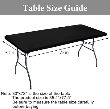 Rectangle Picnic Table Cloth Waterproof Elastic Tablecloth Outdoor Black | Edged Fitted Vinyl Table Cover with Flannel Backing Wipeable Oilcloth PVC Table Protector Dinning Kitchen Picnic 31.5x75