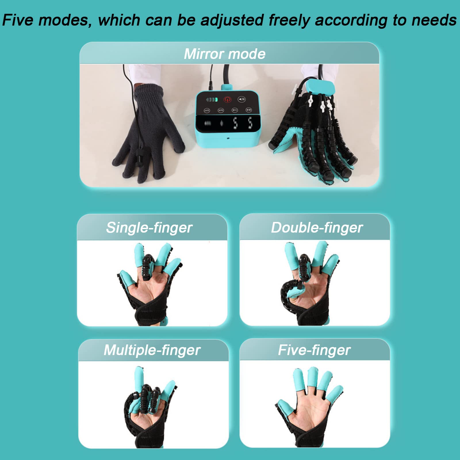 Guantes Robot Rehabilitación Hemiplejía Accidente Cerebrovascular, Protector Enderezamiento Dedos, Equipo Entrenamiento Férula Mano, para Aliviar Rigidez Mano a Largo Plazo,S-Right Hand