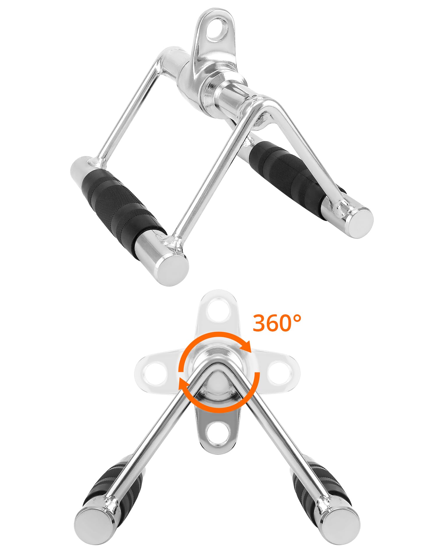 QWORK® Linka do tricepsów i uchwyt wioślarski V z przegubem obrotowym, akcesoria fitness, akcesoria do podciągania