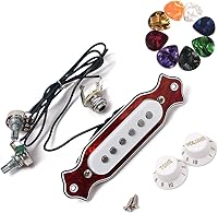 Vista 7 de 1 juegos de 6 cuerdas precableado caja de cigarros pastilla de guitarra arnés con púas, volumen y tono para guitarra eléctrica