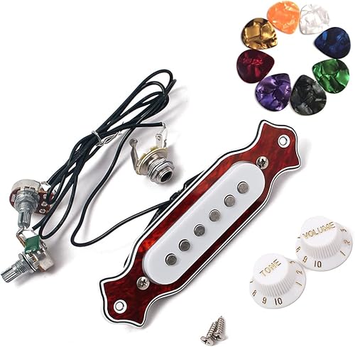 Miniatura 7 de 1 juegos de 6 cuerdas precableado caja de cigarros pastilla de guitarra arnés con púas, volumen y tono para guitarra eléctrica