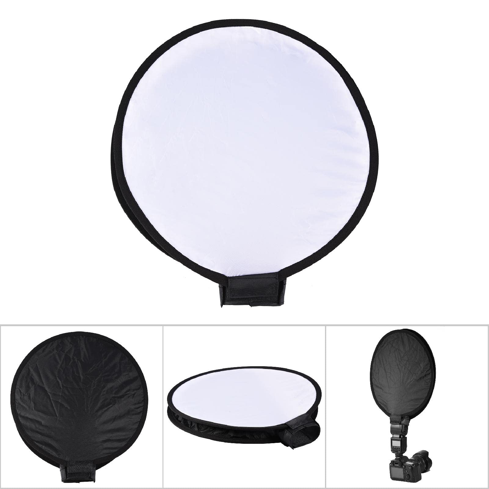 30 cm/40 cm Mini portátil Softbox Plegable Redondo Belleza Plana Flash difusor Softbox con Bolsa de Almacenamiento Universal Softbox Redondo para cámara Flash (40 cm