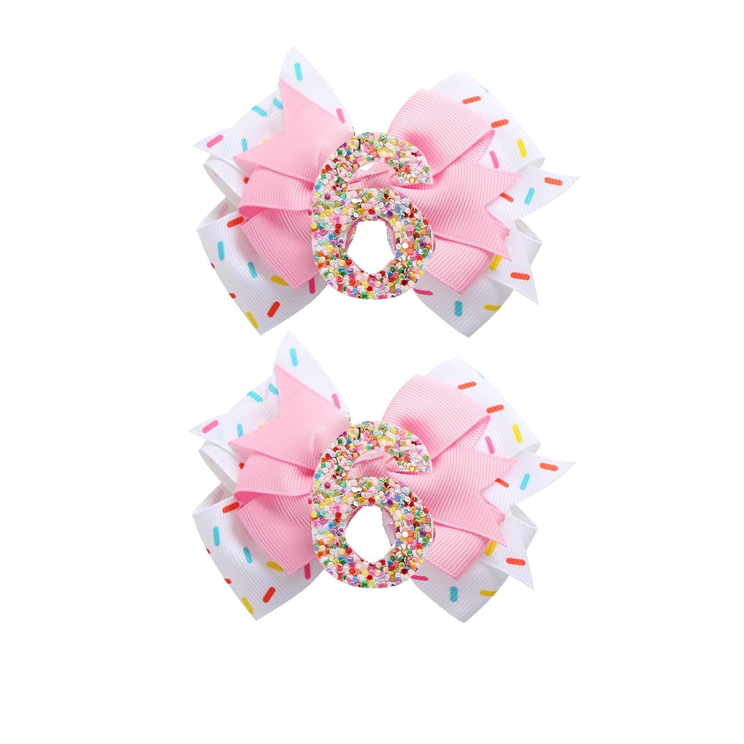 Birthday Pearl Hair Bow Clips for Baby Girls - 2Pcs Sweet Pink Hair Clips Number 3 Made of Many Small pearls for 3rd Birthday Bow Party Decorations for Girls Toddlers Hair Accessories