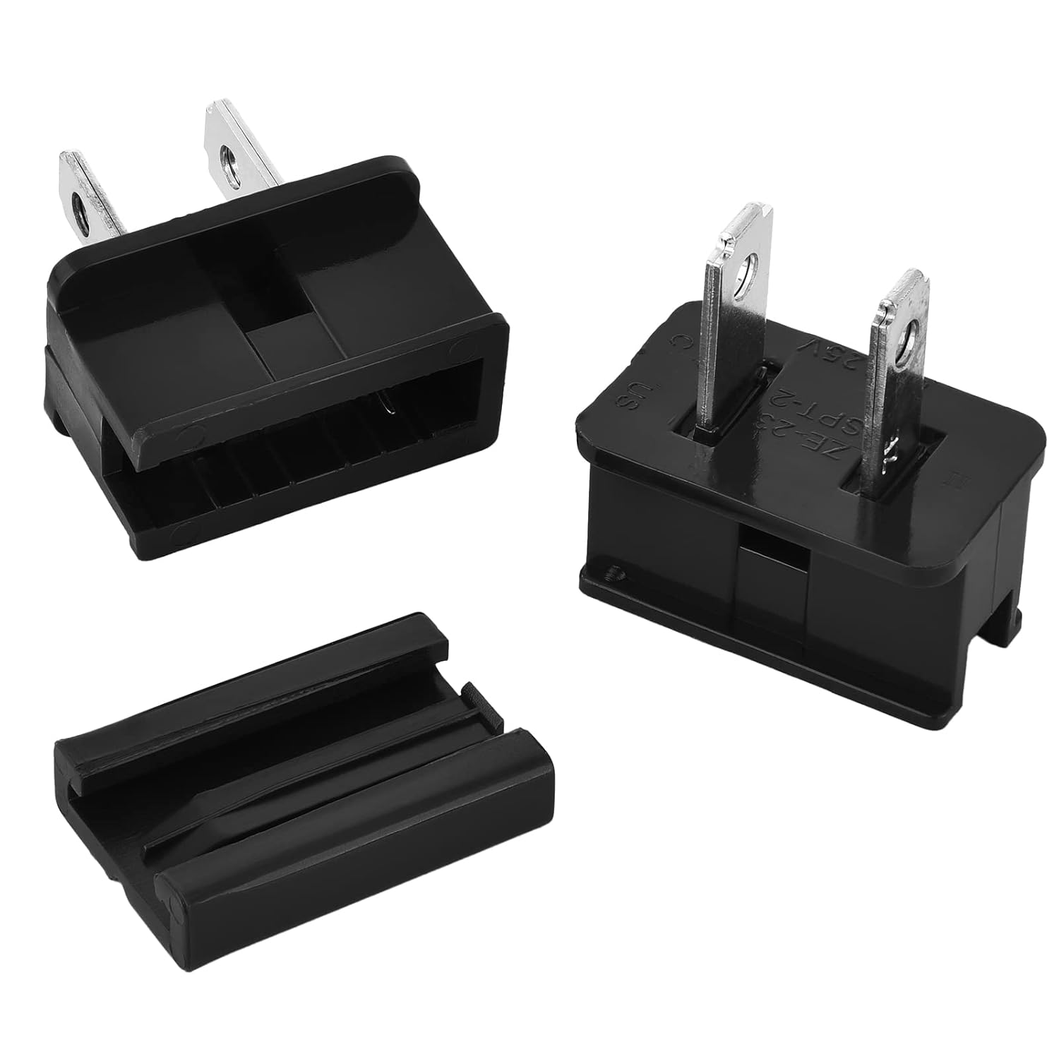 Frienda 80 Pieces Christmas Lighting Male Vampire Plugs, SPT-1 Gilbert Zip Slip on Electric Plug Christmas Party Decoration (Black)