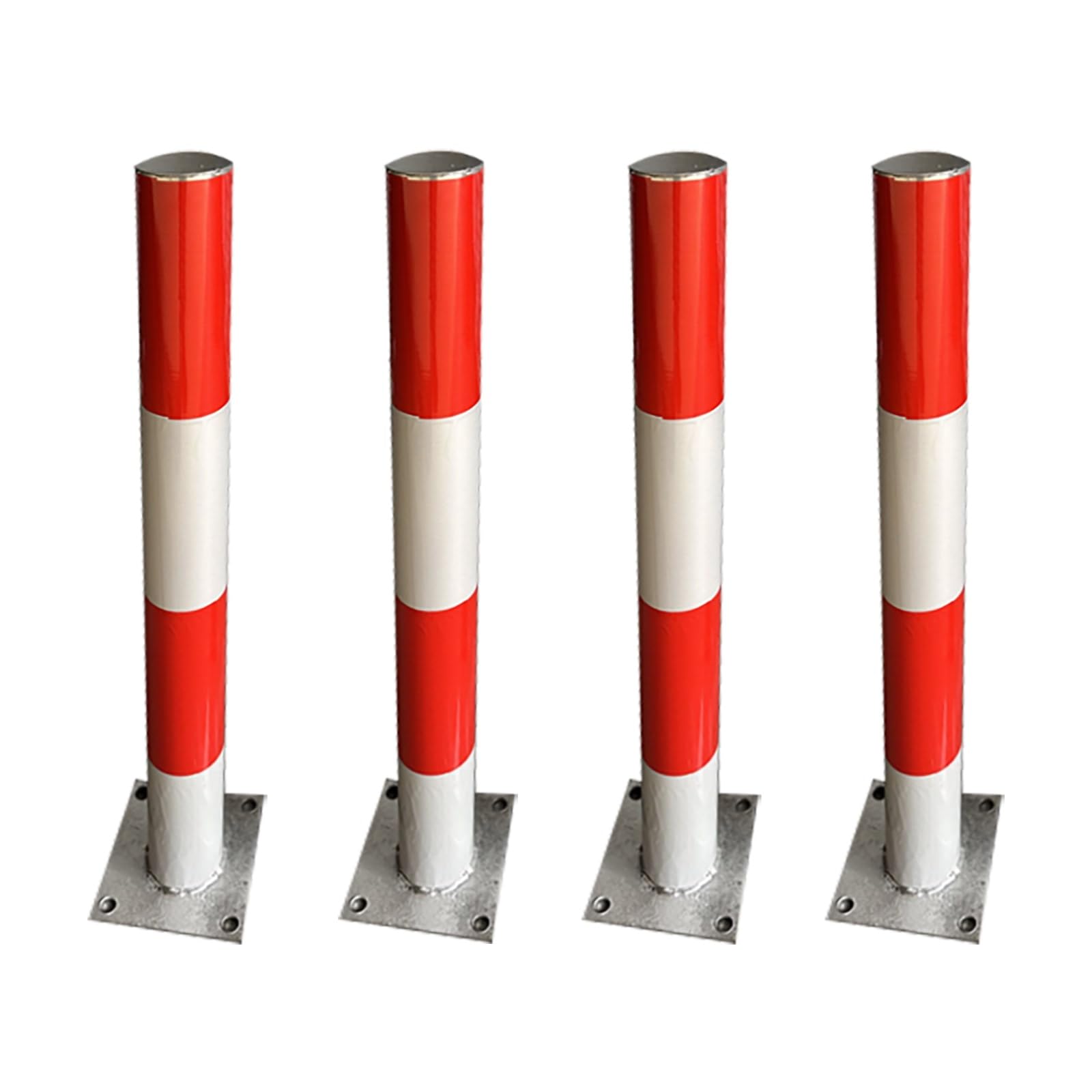 Bornes de sécurité contre le stationnement sauvage lot de 4 poteaux métalliques étanches 76mm