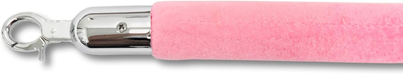 Decorative Rope Safety Queue Stanchion Barrier Rope 72" Velvet Pink Mirror