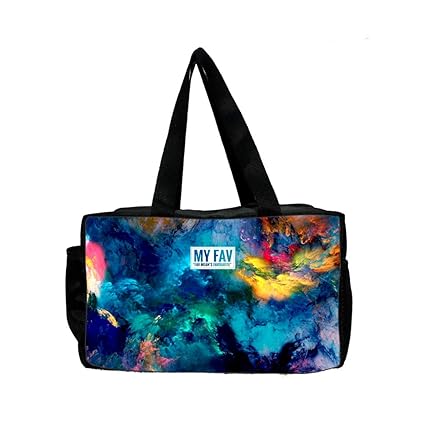 MY FAV Insulated Reusable Lunch Bag Tote Bag for Women, Printed Lunch Bag for School, Picnic, Office, Outdoor, Gym