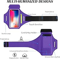 Vista 3 de Brazalete para teléfono celular con bolsillo con cremallera para Airpods para iPhone 16/15/14/13/12/11Pro Max, Galaxy S20 S10, banda de brazo