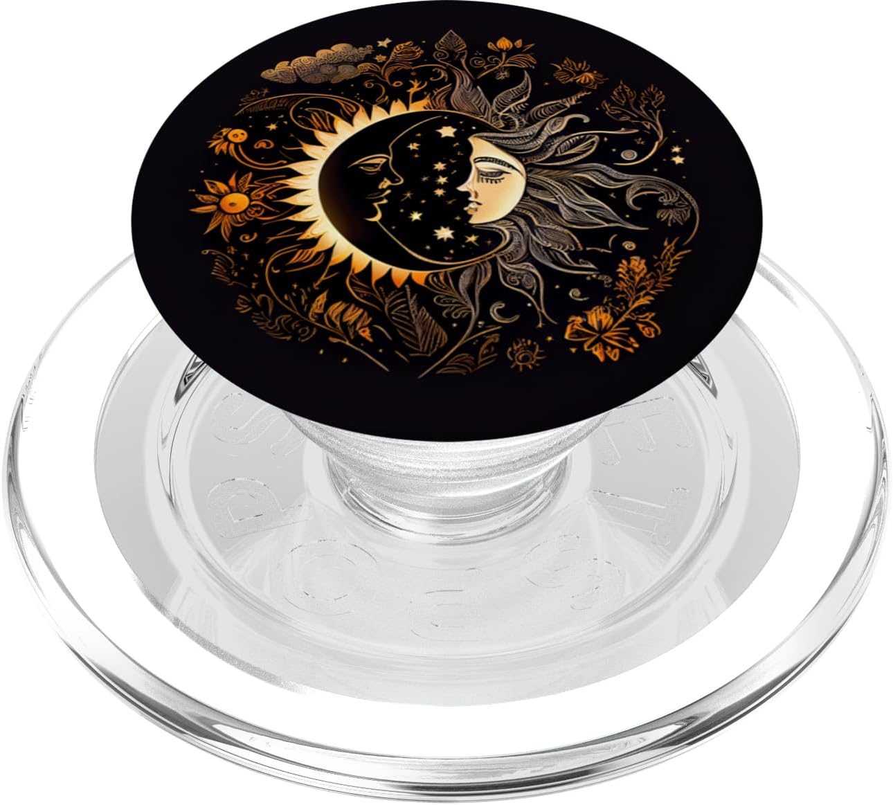 Moon and Sun Celestial Illustration PopSockets PopWallet for MagSafe