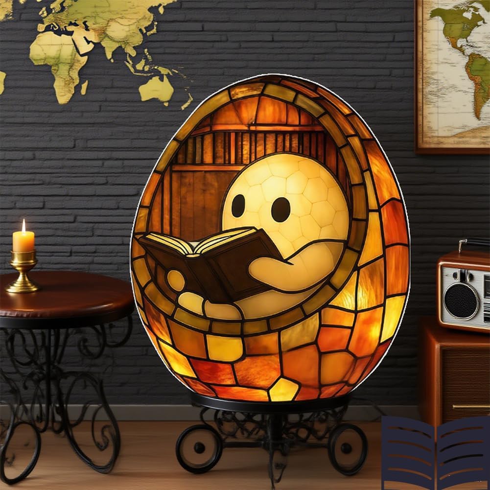 Lampada da lettura a forma di fantasma, luce notturna fatta a mano, adorabile luce notturna per lettura fantasma, decorazione per Halloween, luce notturna scintillante fantasma per