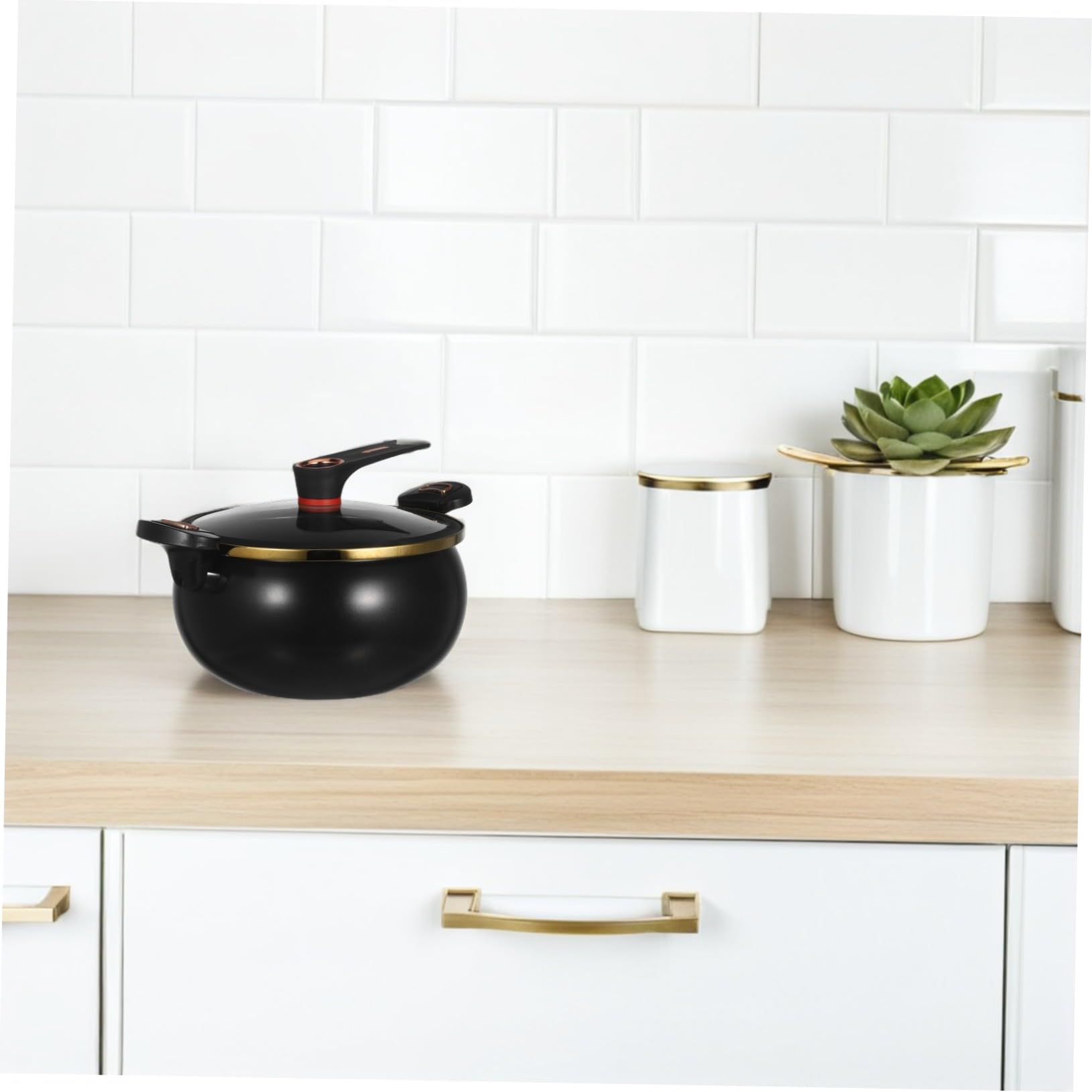 MAGICLULU Marmite à Soupe en Céramique 8L avec Couvercle, Casserole Cuisine Grosse Capacité pour Pâtes, Cuisson Lente Domestique