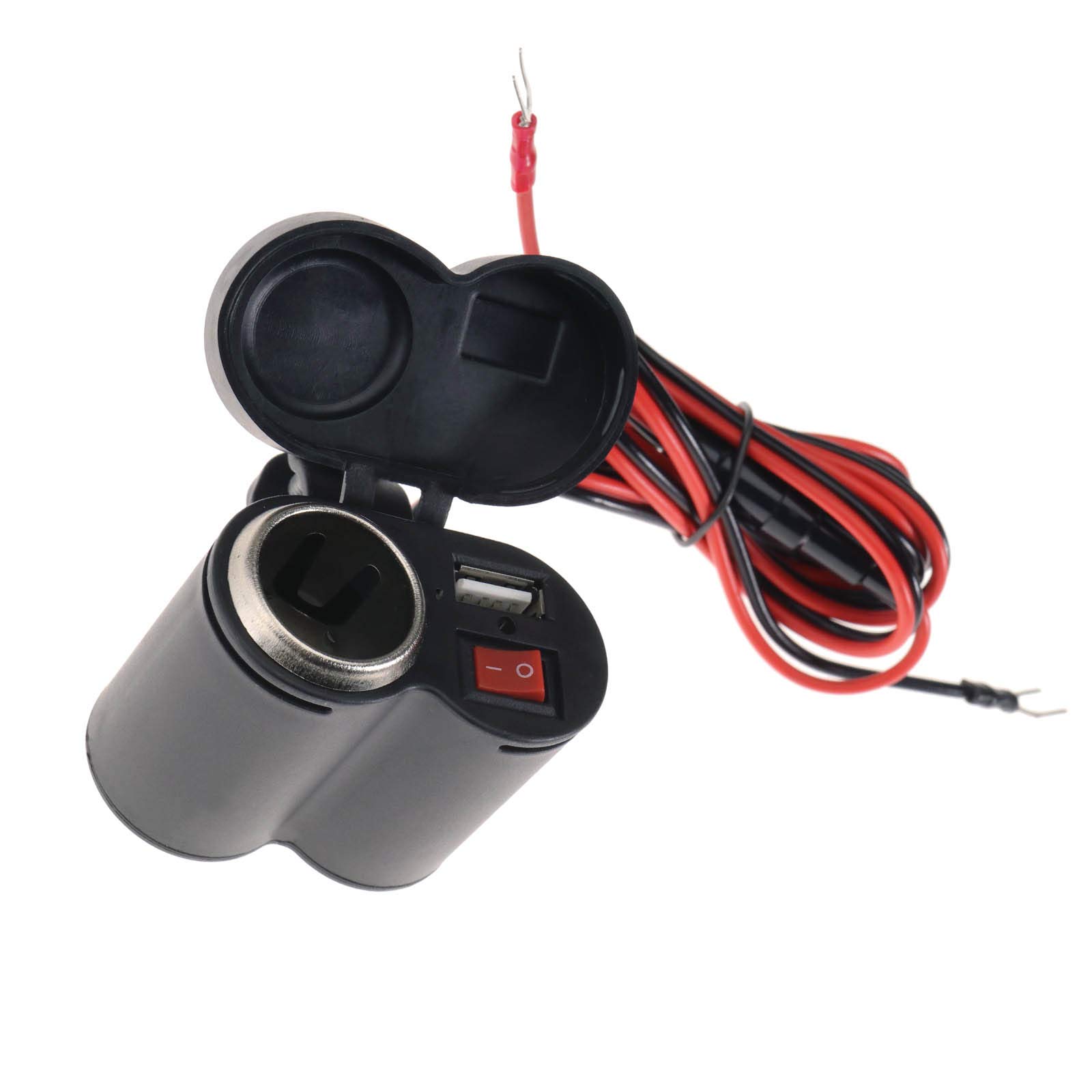 3-USB 66W) 12V Stopcontact voor Auto: Qidoe PD 3.0 en Dual QC 3.0 USB Autolader 12 Volt DC Adapter Autostekker met Schakelaar LED-Voltmeter voor iPhone,Boot,Camper,Caravan,Vrachtwagen,Motorfiets