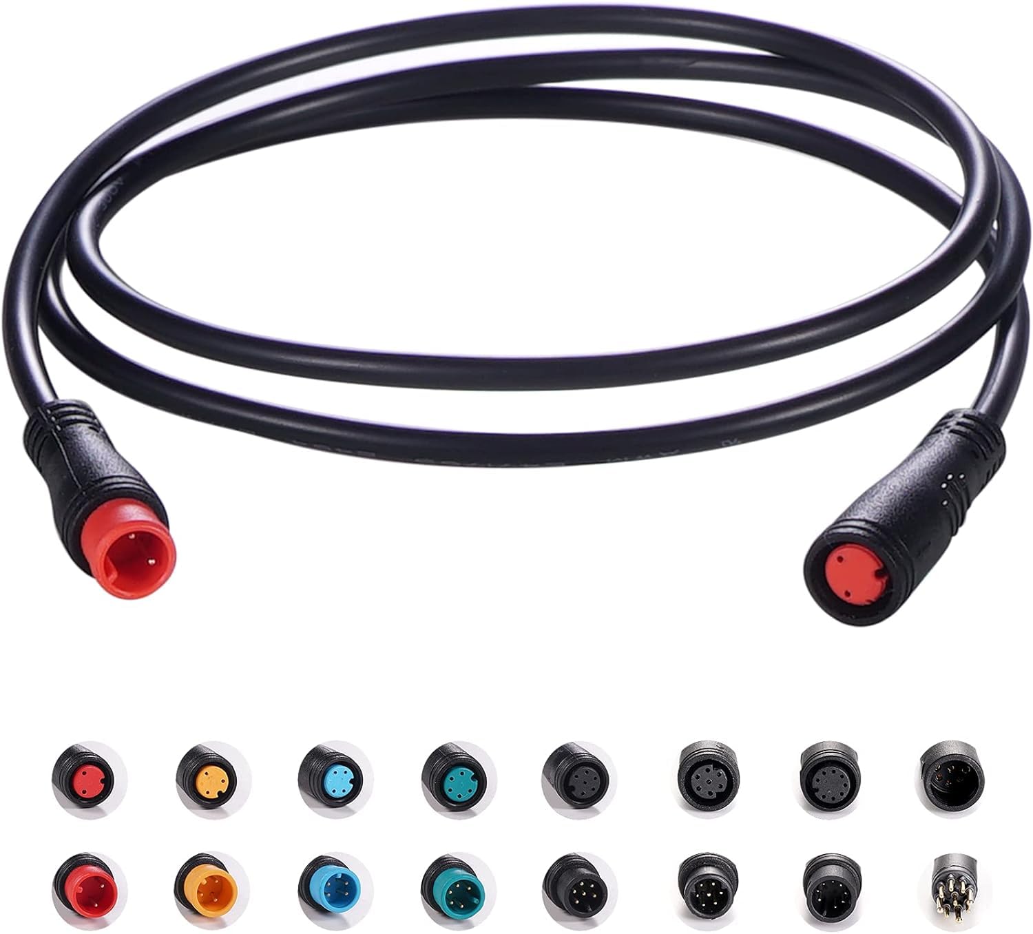 SYNERGY Extension Cable 2Pin/3Pin/4Pin/5Pin/6Pin/8Pin/9Pin Waterproof Plug with Single Connector Ebike Line for Electric Bicycle Light/Throttle/Ebrake/Display Ebike Parts