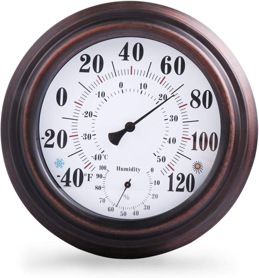 Hygrometer für Innen und Außenbereich, für Zimmer, Küche, Terrasse