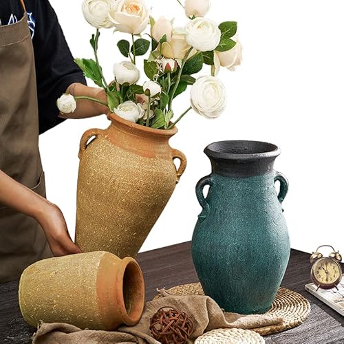 penepico Farmhouse Clay Floor Vase for Flower 11