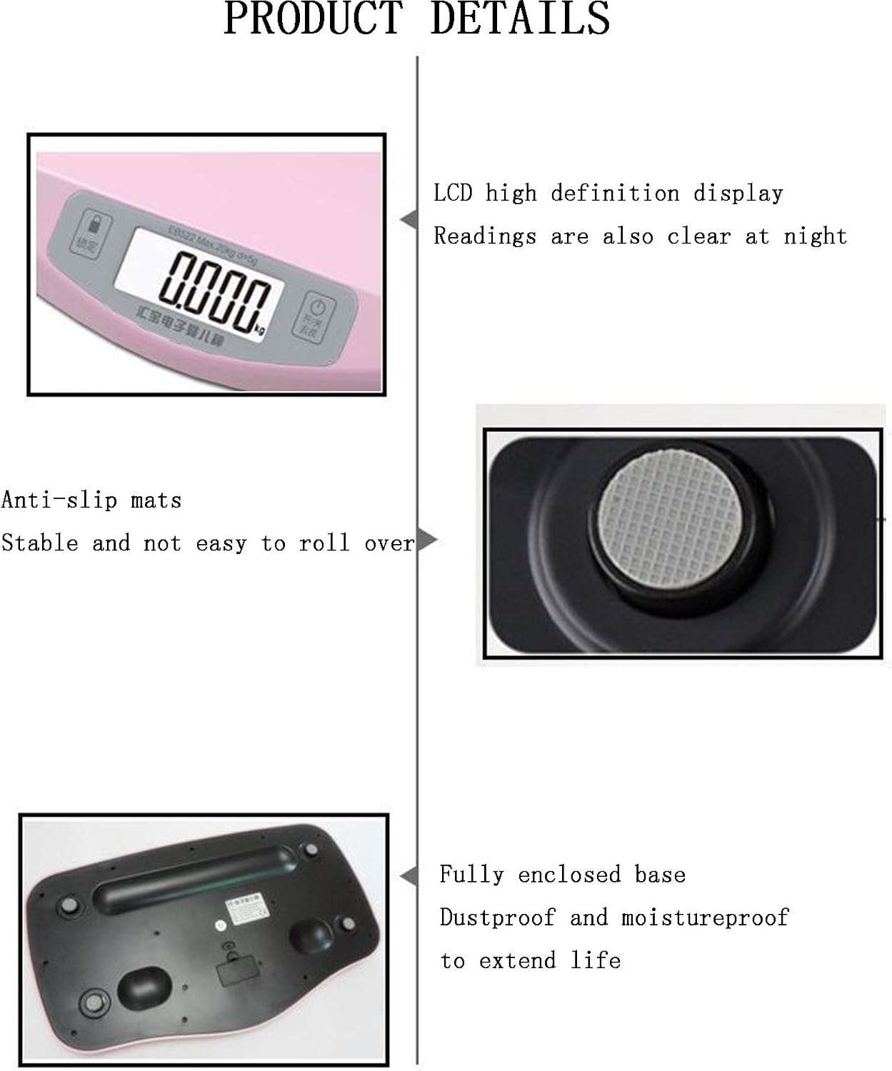 Smart Weigh Pets Scale, 44 Pound Capacity,Accurate Digital Scale,for Dog Vet Use Small Animal Dog,2 AA Batteries,Automatic Shutdown (White) (Pink)