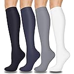 Aoliks Compression Socks for Women & Men Circulation, Knee High Support Socks for Flight Pregnancy Hiking