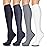 Aoliks Compression Socks for Women & Men Circulation, Knee High Support Socks for Flight Pregnancy Hiking