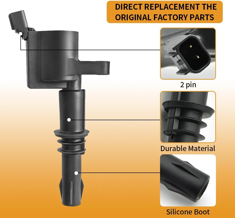 Set of 8 FD508 Ignition Coil Pack and SP515 Platinum Spark Plug Compatible with 2005-2008 Ford Expedition Explorer Mustang Mark LT Navigator Mountaineer F-150 F-250 F-350 F-450 F-550 5.4L 4.6L DG511