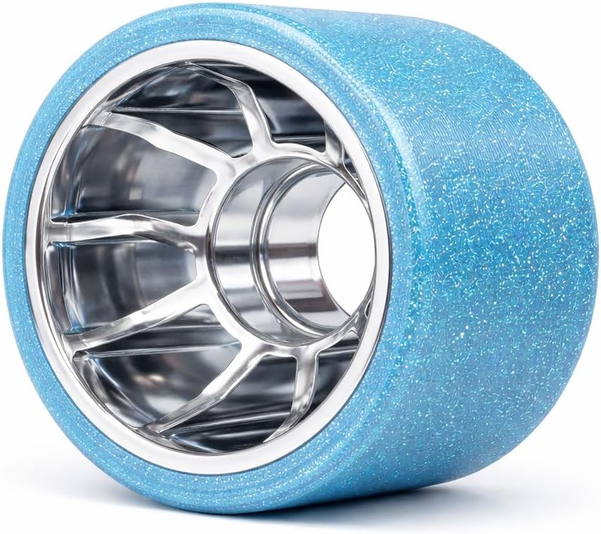 Bont Moonwalk Aluminum Hub Indoor Roller Skate Wheels, Speed & Jam, 64x42mm 96A, Set of 8 (Blue, Set of 8)