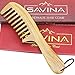 Wooden Comb - 8.6 inch Wide Tooth Wood Comb for Thick, Curly Hair by Savina - Anti Static, Reduces Breakage & Split Ends - Detangling Comb for Women, Men and Kids