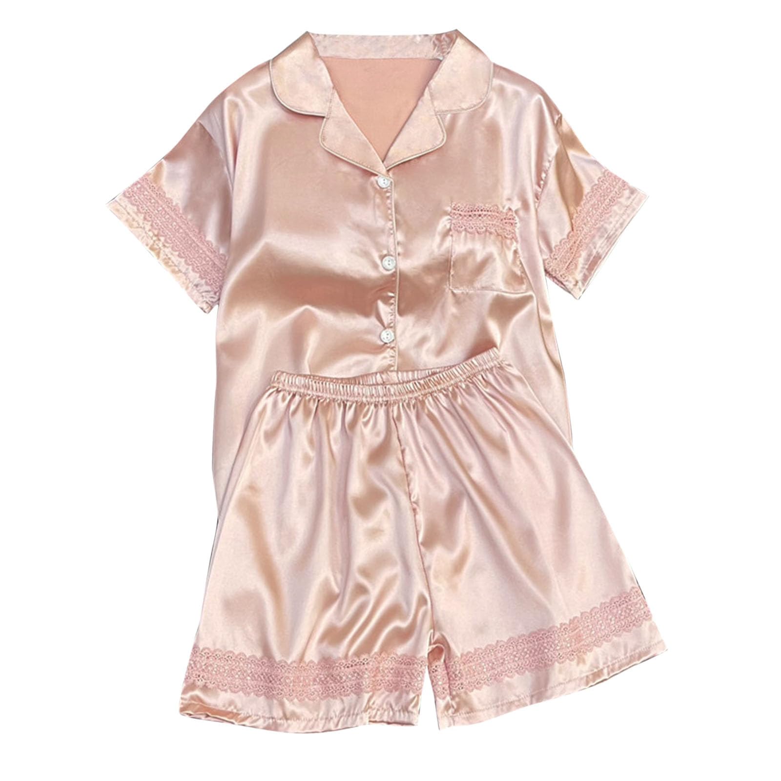 Brosloth Women's Silk Satin Pajama Set - Long Sleeve Button-Down PJS & Pants