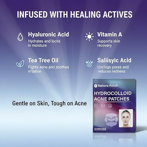 Miniatura 2 de Parches de acné de cara completa  10 parches hidrocoloides para espinillas para barbilla, nariz, frente y mejillas  Tratamiento de manchas de