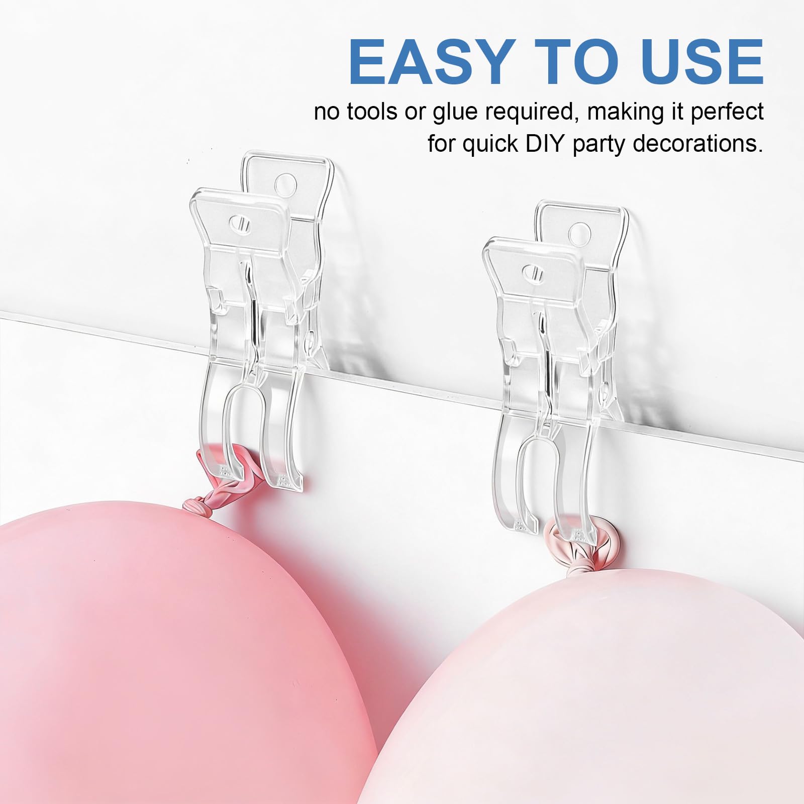 Lot de 30 grandes pinces à ressort transparentes pour arche de ballons, fête, anniversaire, mariage, studio photo de 8,9 cm