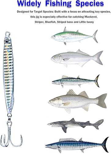 Miniatura 3 de Saltwater Fishing Lures Fishing Jigs Fishing Spoons for Striped bass, Pompano, Spanish Mackerel ，Bluefish Plata (3 piezas),Rojo (3 piezas),Varios