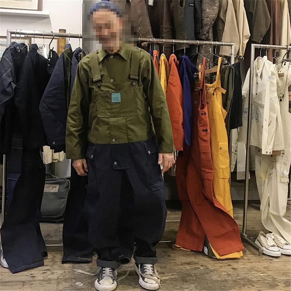 Amazon.co.jp: [VitaWaar] カラーブロック オーバーオール メンズ