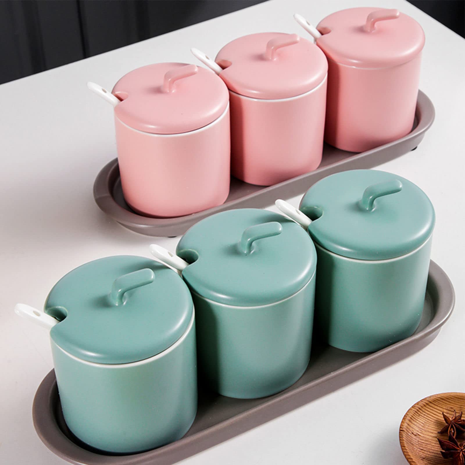 Cuenco de café de porcelana con cuchara, recipiente de color sólido de 250 ml para desayuno y té de la tarde, esencial para el hogar a prueba de humedad y polvo