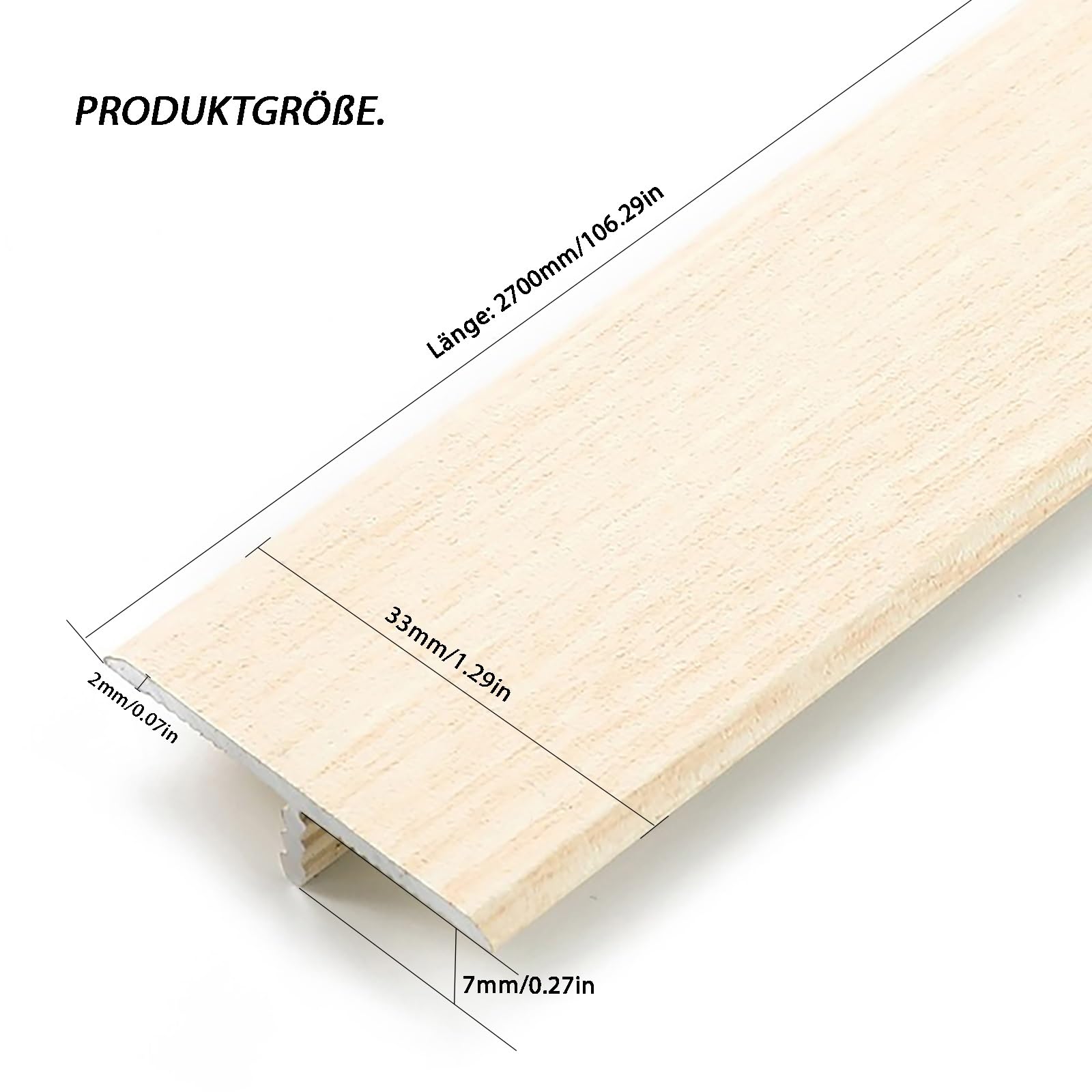 Tira De Transición Para Suelo En Aluminio Anodizado, Perfil En T De 135cm, 2 Piezas, Tira De Unión Para Pisos Laminados, Madera, Cerámica, Y Más, Separador De Encimeras Y Juntas De Dilatación(