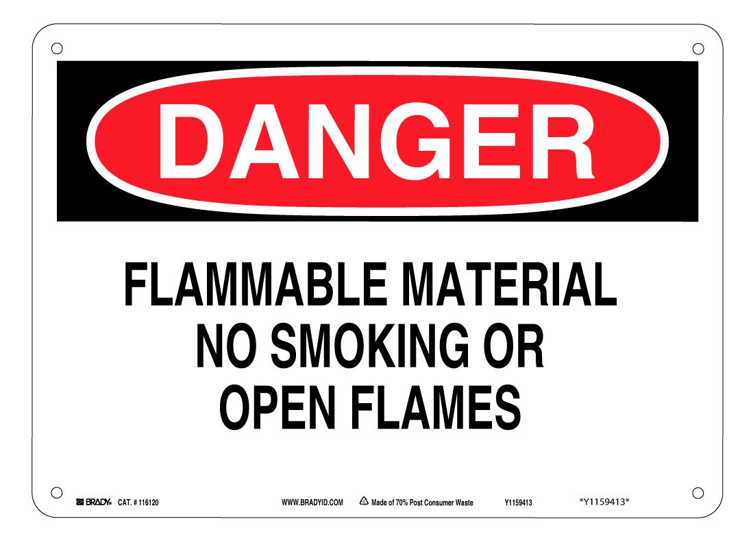 Panneau de sécurité couleur durable pour zone de matériau inflammable - 2