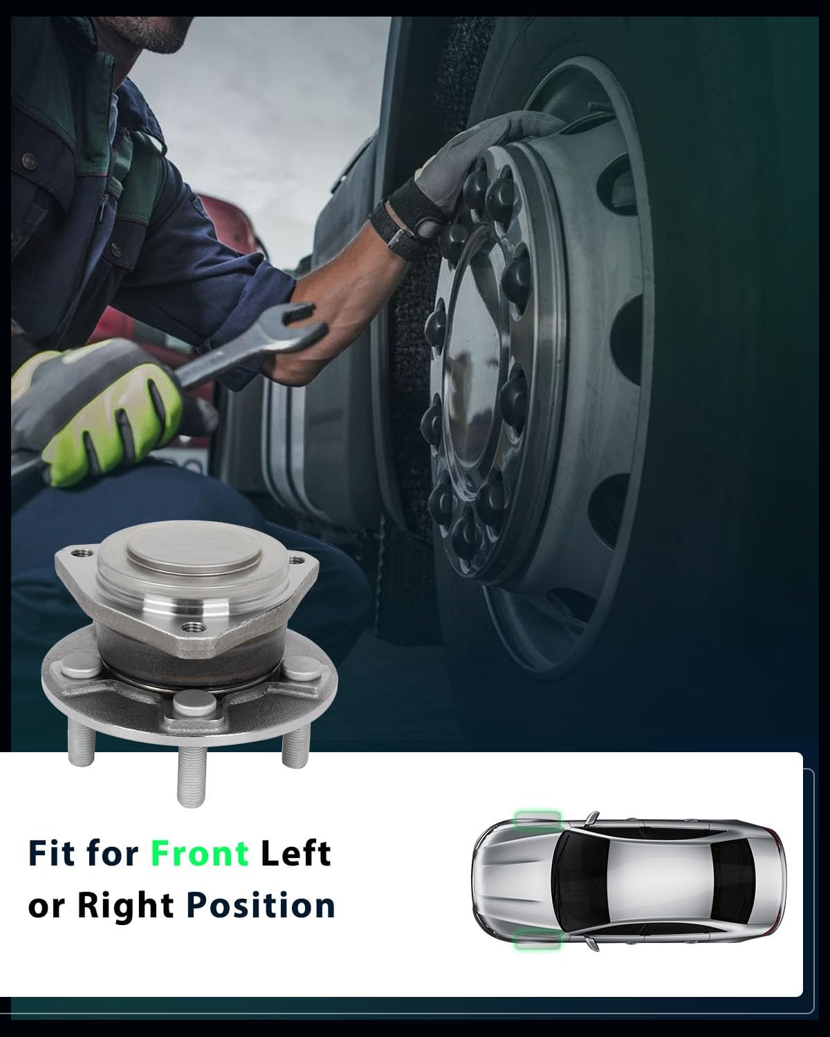 SCITOO Wheel Hub Wheel Bearing Assembly Rear 513325 fit for Chrysler 300 2012-2019 for Dodge CHALLENGER 2012-2019 for Dodge CHARGER 2012-2019 5 Lugs Wheel Hub Bearing Assemblies without ABS 1pc