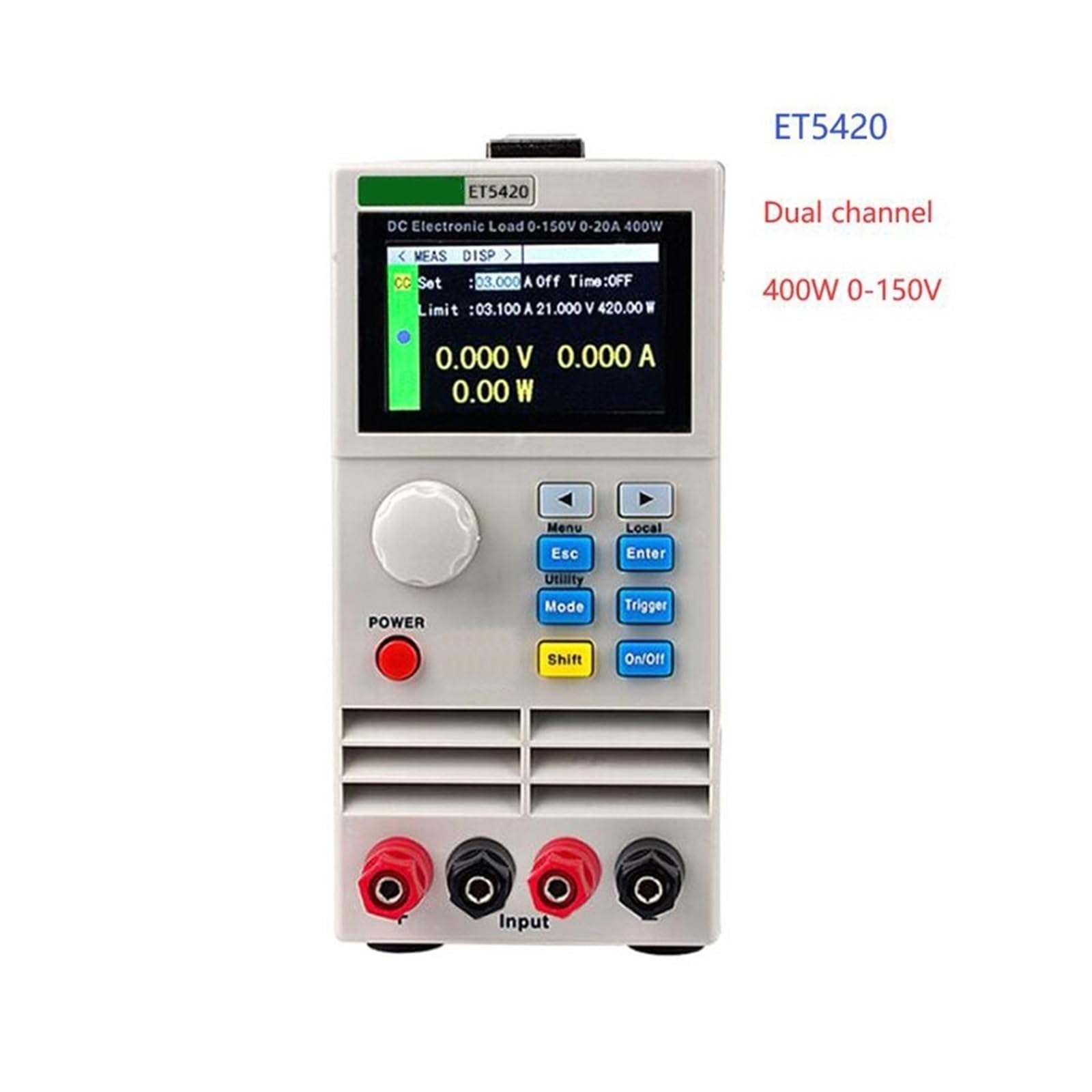 Testeur Batterie, ET5420 DC charge électrique testeur de charge de batterie réglable à double canal haute précision testeur de capacité de batterie