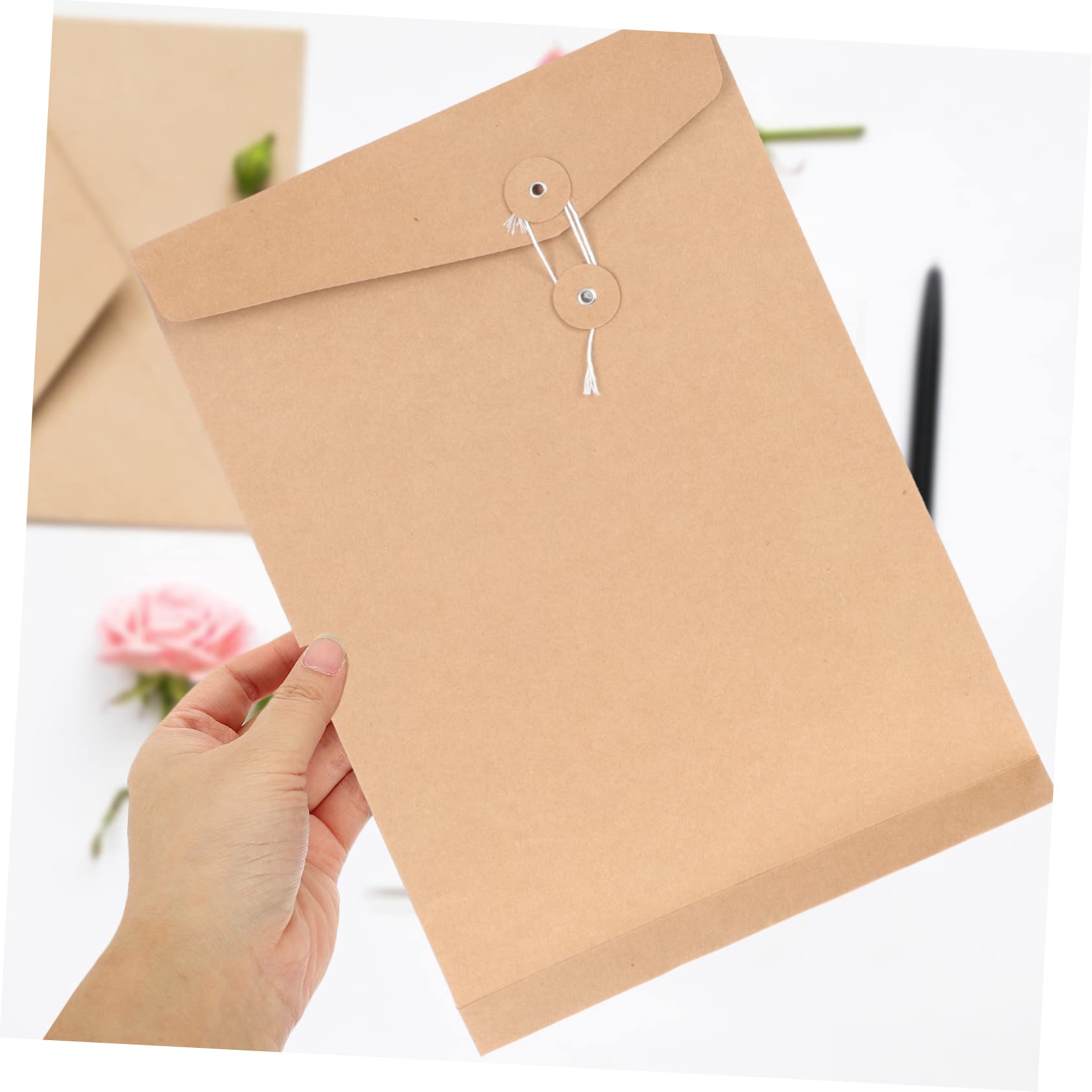 Enveloppes Kraft de Classement Ficelle, Lot de 10 pour Documents