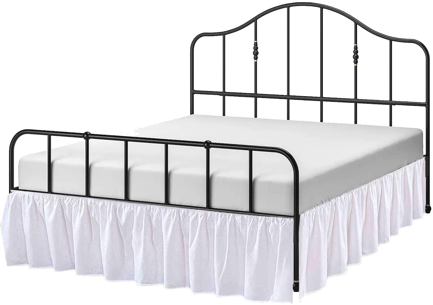 Rainbowlinens600 Thread Count Egyptian Cotton White Split Corner Gather RuffledExtra Long Dorm Room Bed Skirt with Three Side Coverage in Twin XL Size (39" x 80"+ 48" inch Drop)