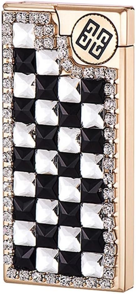 Encendedor portátil con diseño incrustado de rhinestones miniatura 1