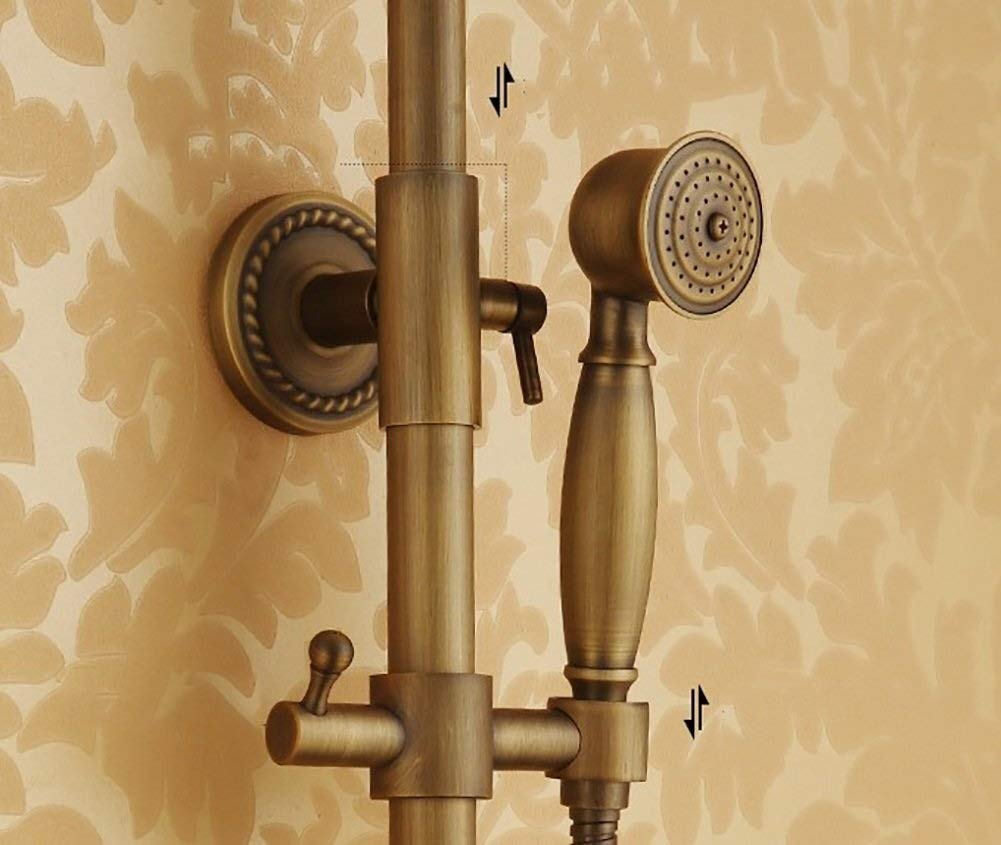 Douche effet pluie dorée antique pour transformer votre salle de bain en spa rétro