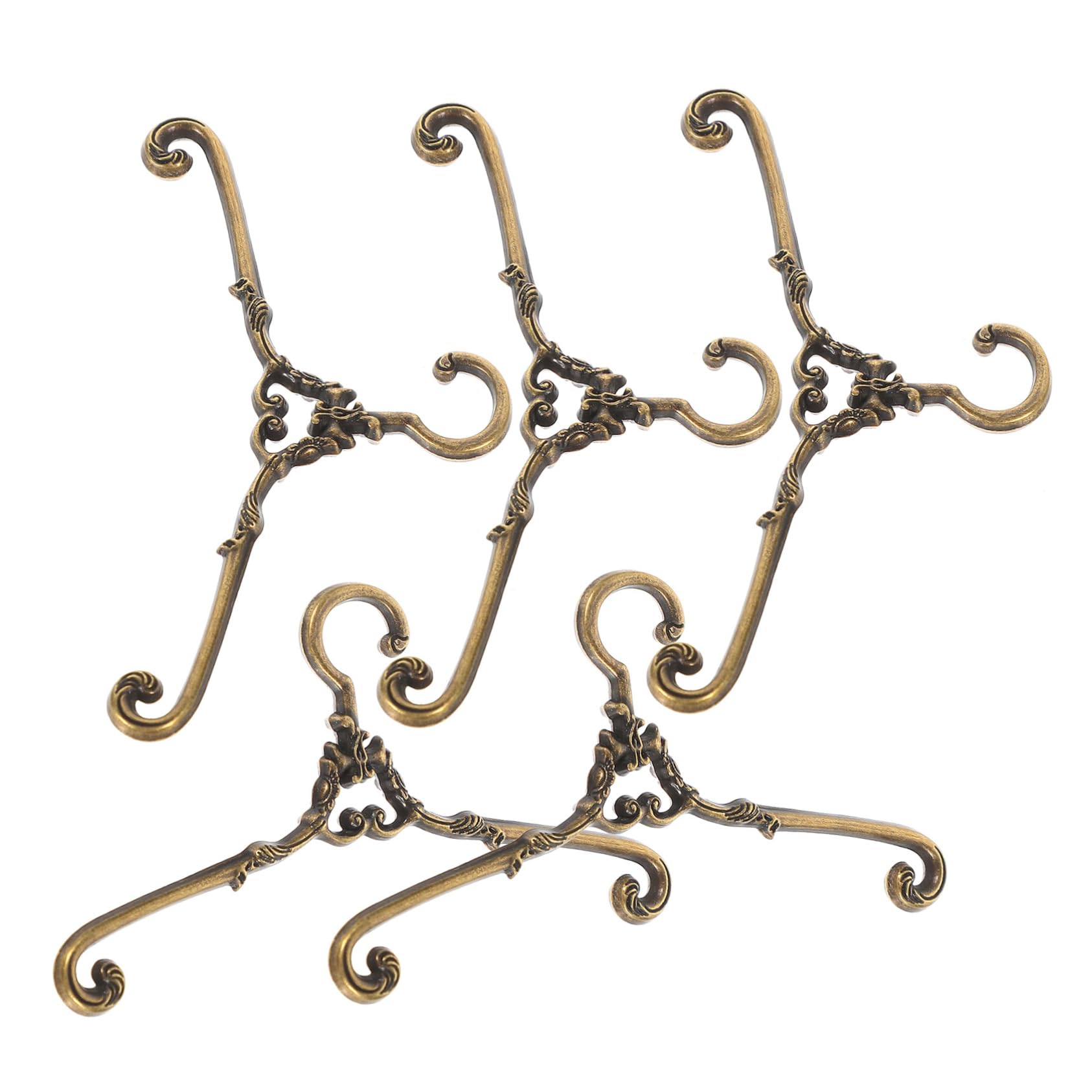 BESTonZON 6.5cm Miniature Dress Hangers for Dolls 5 Pack Metal Holders Organize Doll Wardrobe