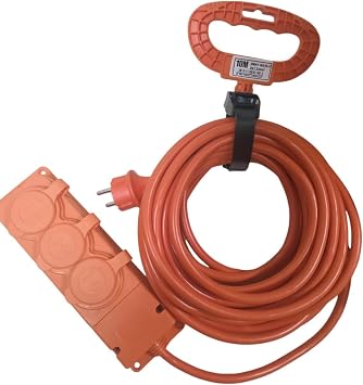 3 l  Seyyar Uzatma Kablosu - 3x2,5mm  Y ksek G  Kapasiteli Kal n Kablo, IP44 Suya Dayan kl  Bylion D  Mekan Prizi, At lye ve Bah e Tipi 10m / 20m Se enekli 10 Metre