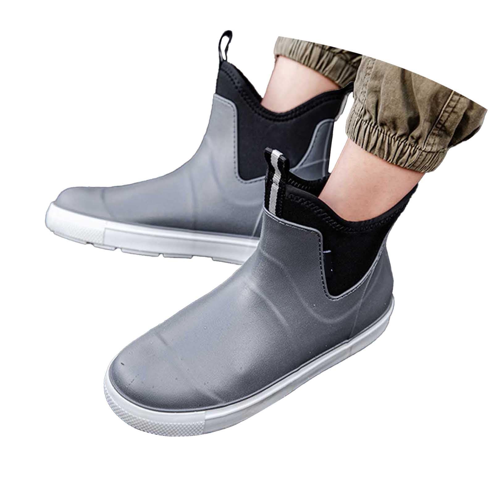Generisch Gummistiefel Herren,Gartenschuhe herren Kurze,Chelsea Boots Damen,Gummistiefel Halbhoch,Deckstiefel​ Wasserdicht Rutschfest Geeignet Regentag Reisen Angeln