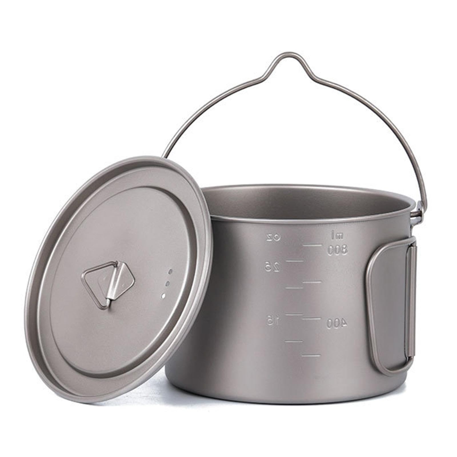 900 ml Outdoor-Topf aus Titan, Reisebecher, Hängetopf für Picknick, Küche, Angeln