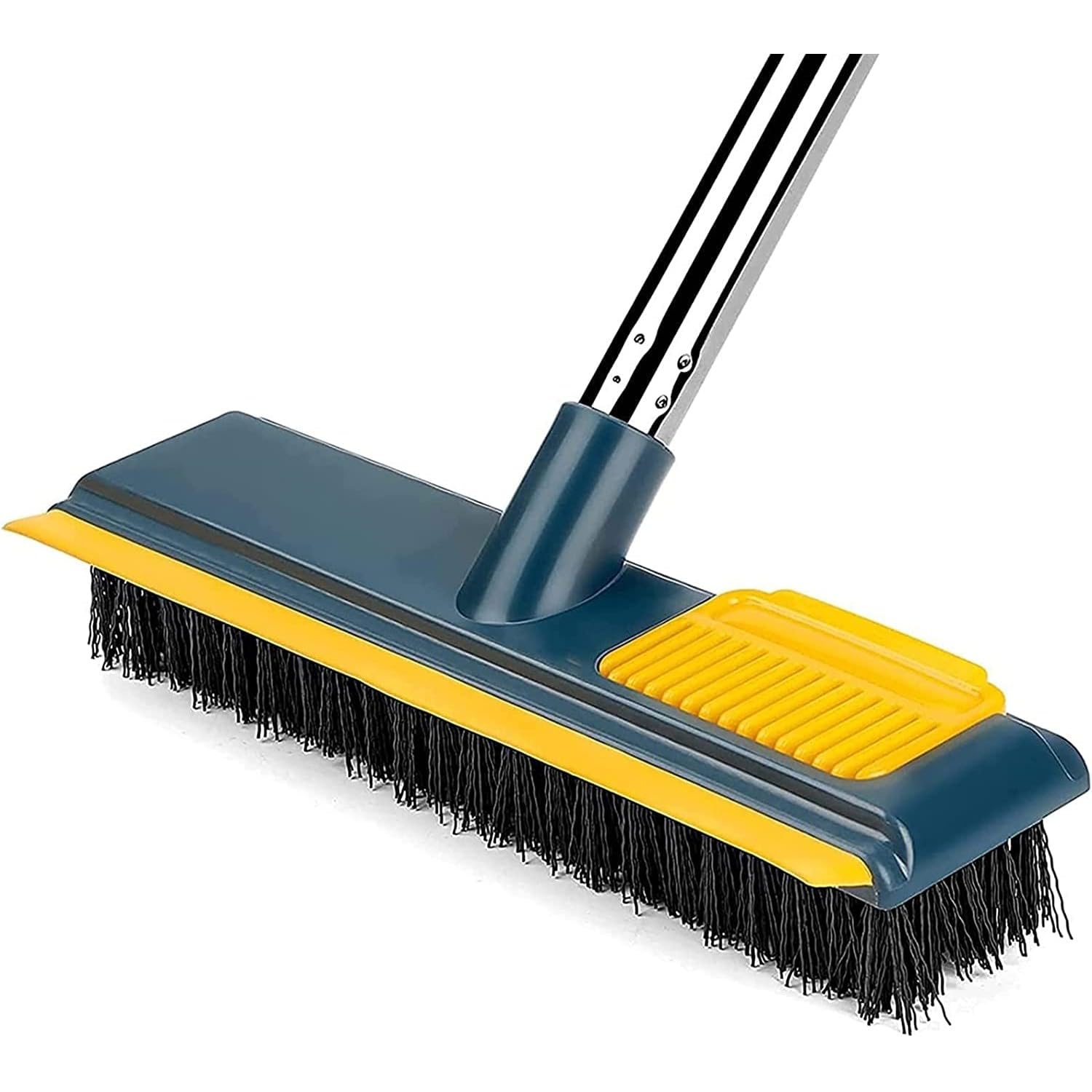 PN ONLINE ZONE Floor Scrub Brush with Comb Teetch and Squeegee, 44" Stiff Bristle Deck Brush, 2-in-1 Floor Scrubber Cleaning Grout Brush for Tile Bathroom Shower Patio and Kitchen