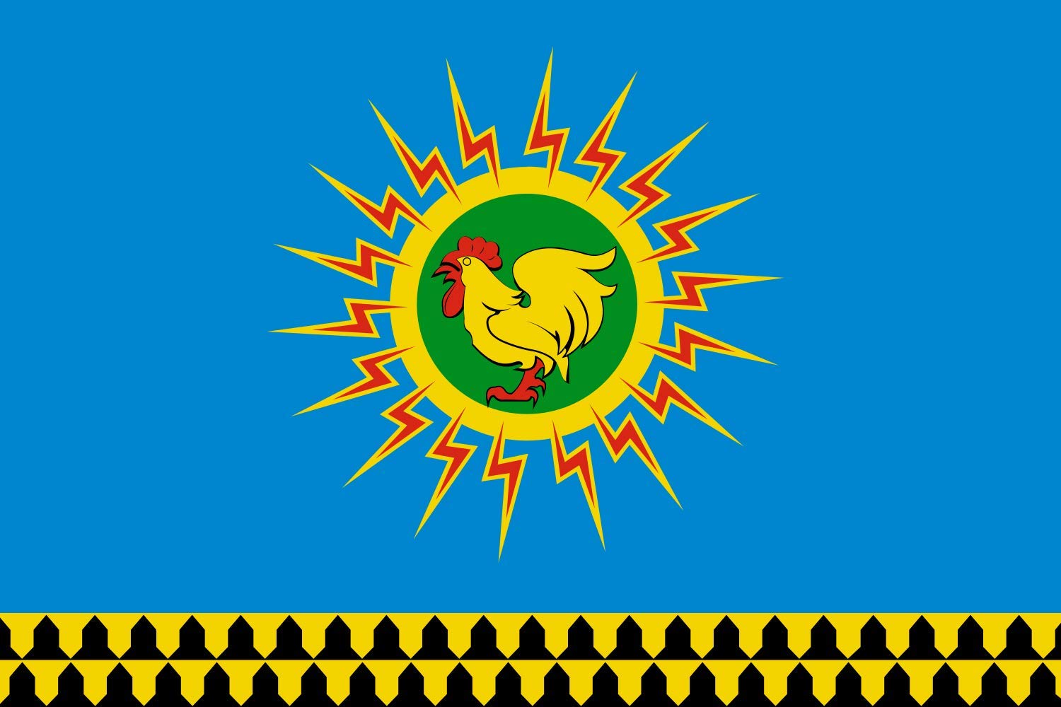 Drapeau Large Reftinsky de l'oblast de Sverdlovsk en maille standard pour mât