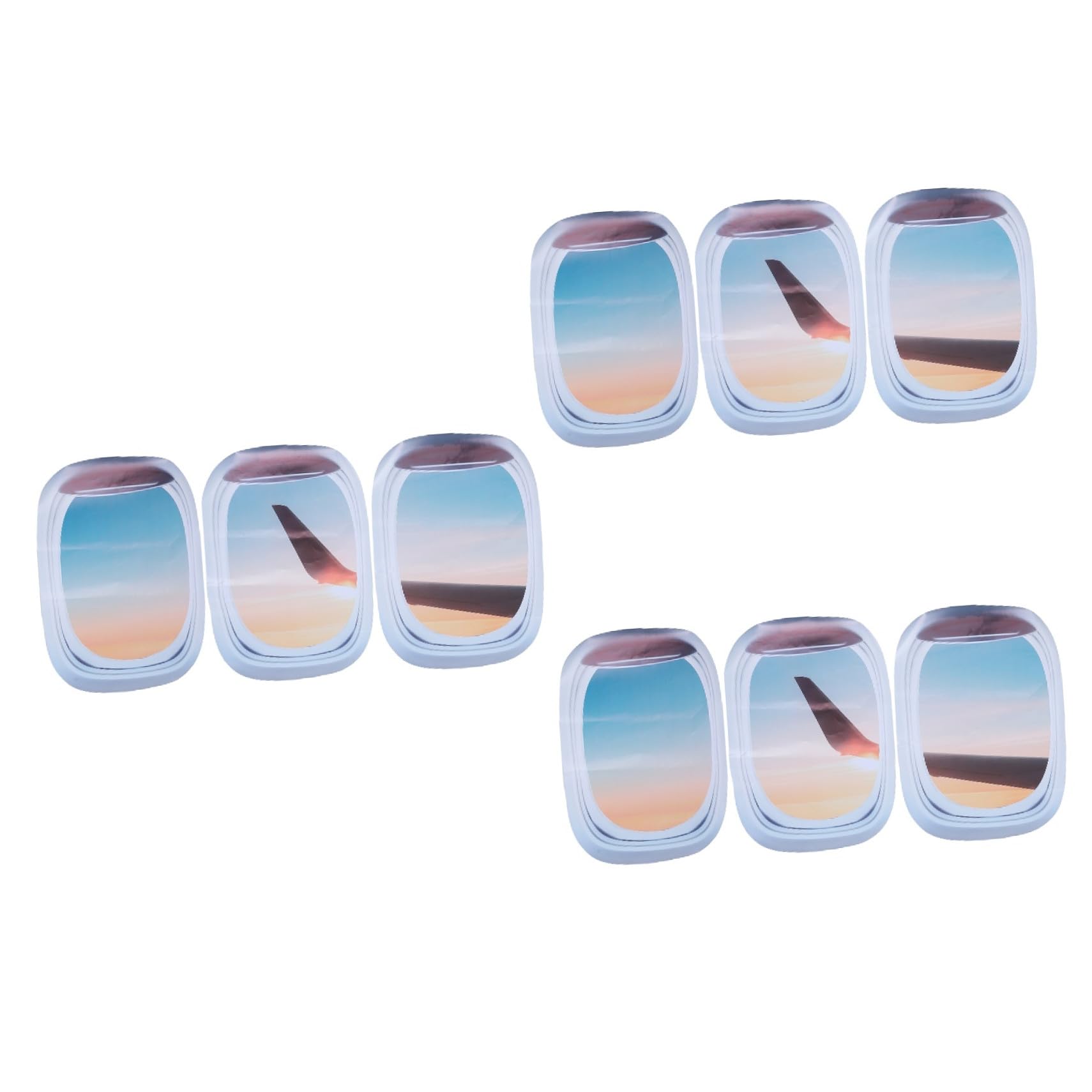 Faux stickers pour salon et chambre Mipcase, décoration murale hublot avion réutilisable