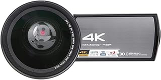 Câmera digital, reconhecimento de rosto de câmera de vídeo digital de controle remoto infravermelho para sistema Android(Padrão + lente grande angular de 0,39X + bateria)