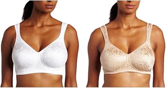 Playtex womens 18 Hour Ultimate Lift and Support Wire Free Bra, White/Nude, 36B