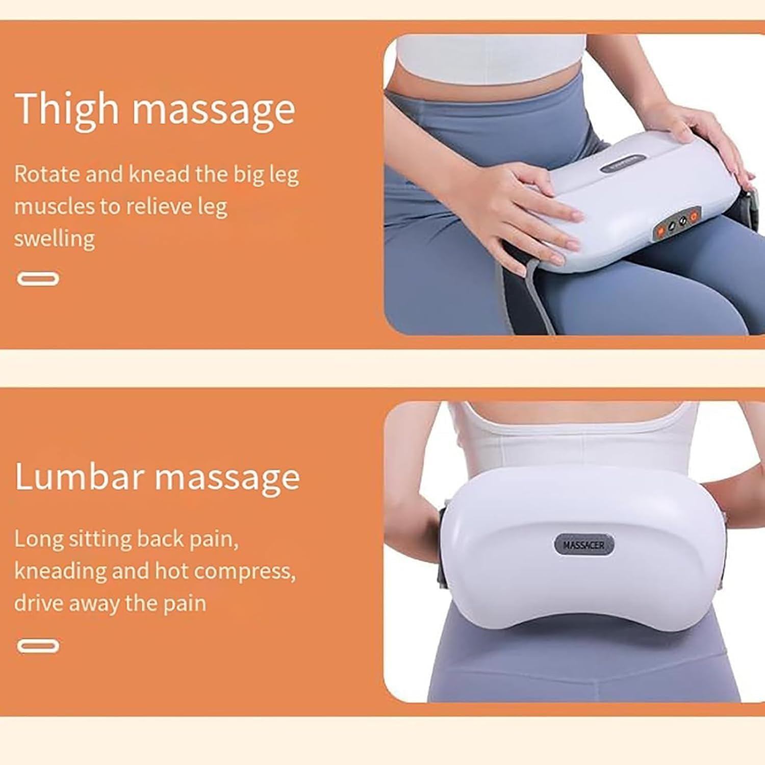 Electric Abdominal Massager, with 12 Massage Heads, 3 Gear Temperatutre and Speed Adjustment, for Fat Burning, Abdominal Kneading(Plug in Model)