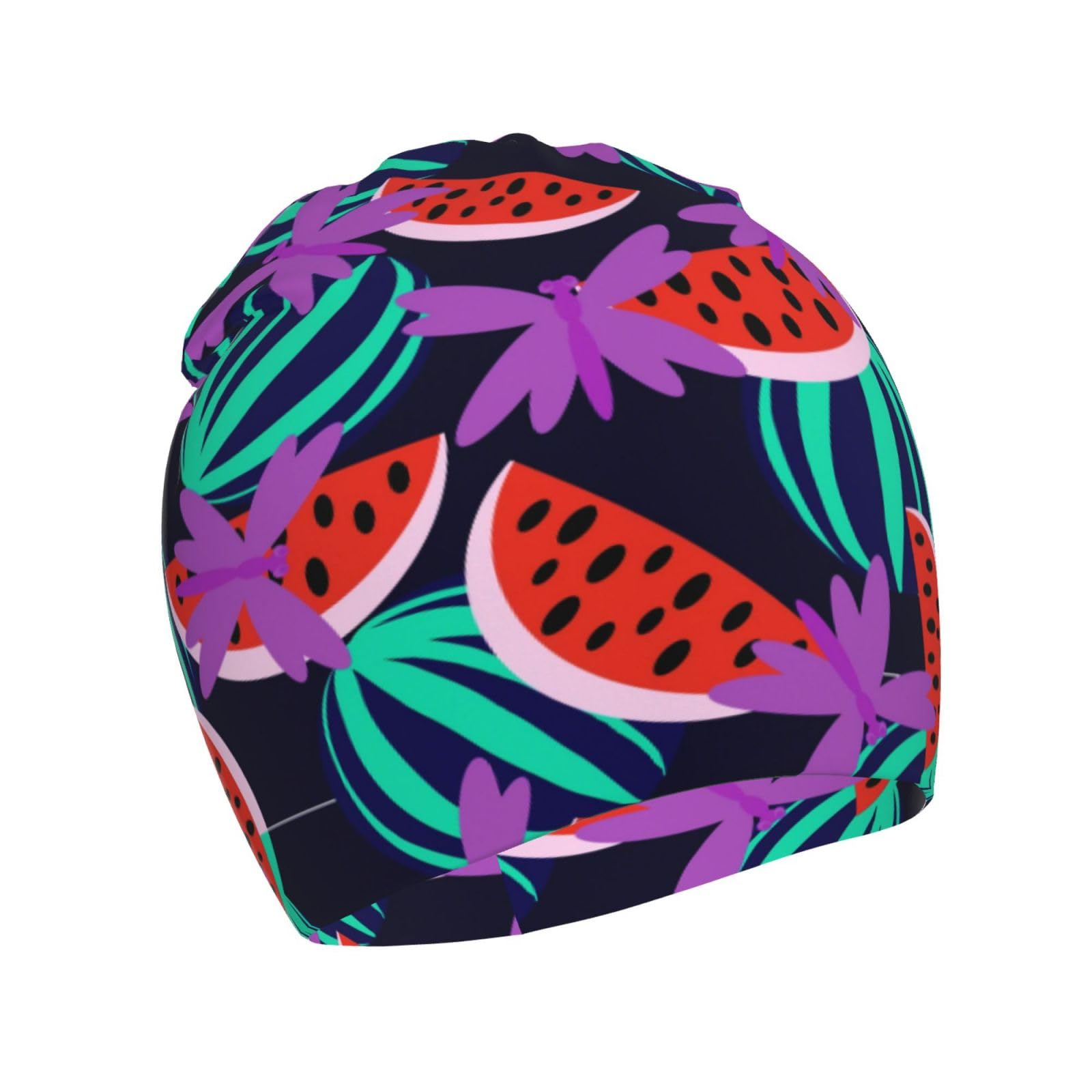 Rqzwdq Neon Dragonfly and Watermelon Kids Beanie Hats Warm Knit Beanie Cap Skull Caps Gifts Decor for Boys Girls